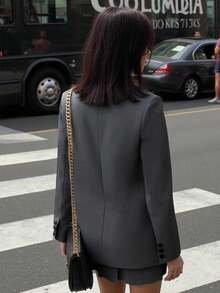 INAWLY 新款翻领学院风修身时尚长袖百褶裙女士套装