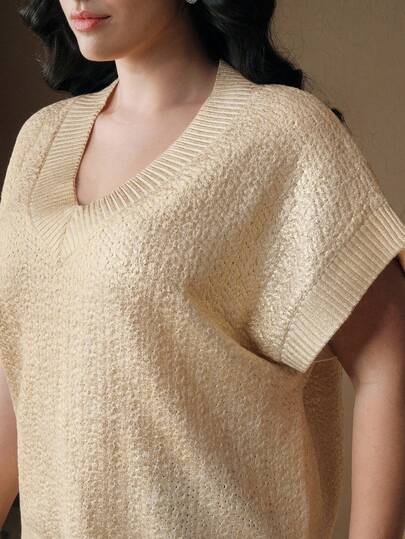 Anewsta 新款闪亮金属箔毛衣上衣，适合秋季、冬季、夏季、春季、新年、派对、婚礼等场合，优雅、时尚、别致、潮流，商务休闲皆宜，女士款。