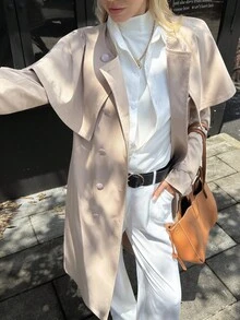 Thưa các quý cô, hãy dệt nên chiếc áo khoác gió mùa thu thanh lịch cho người đi làm - Màu Khaki - Xem 1