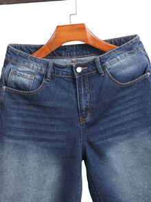 Chillumni Men's Contrast Color Pocket Casual Versatile Denim Shorts - Dark Wash - View 3