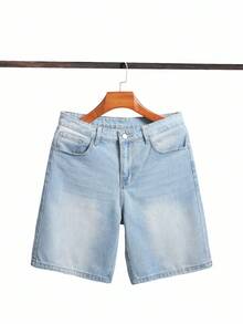 Chillumni Men's Casual Everyday Washed Slant Pocket Denim Shorts, Summer