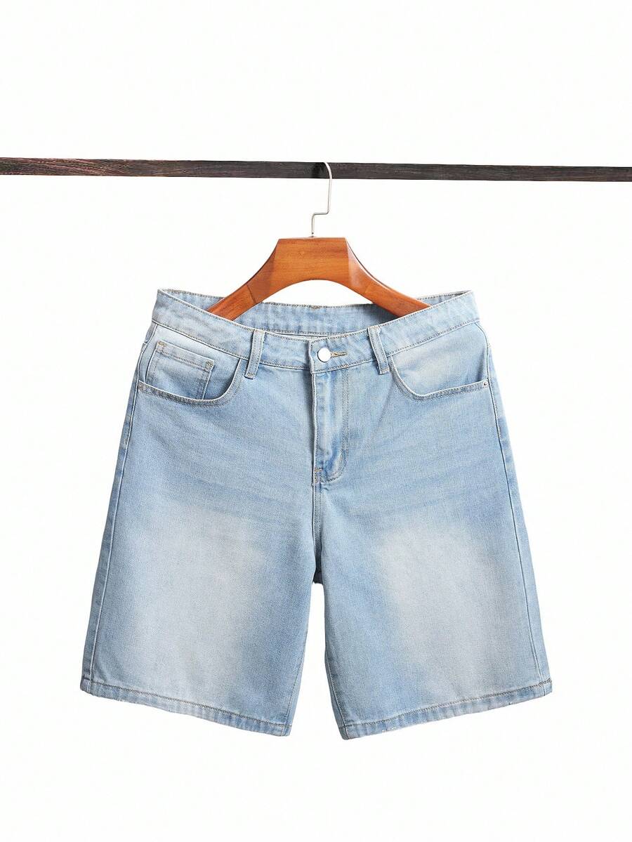 Chillumni Men's Casual Everyday Washed Slant Pocket Denim Shorts, Summer