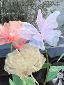1 Piece Formosa Flower Wedding Decoration Handmade Check In Silk Flower Arrangement Large Props Outdoor Butterfly Photography - Multicolor - View 5