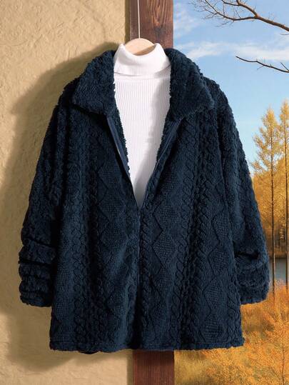 EMERY ROSE معطف كاجوال فاخر بلون أحادي، خريف/شتاء