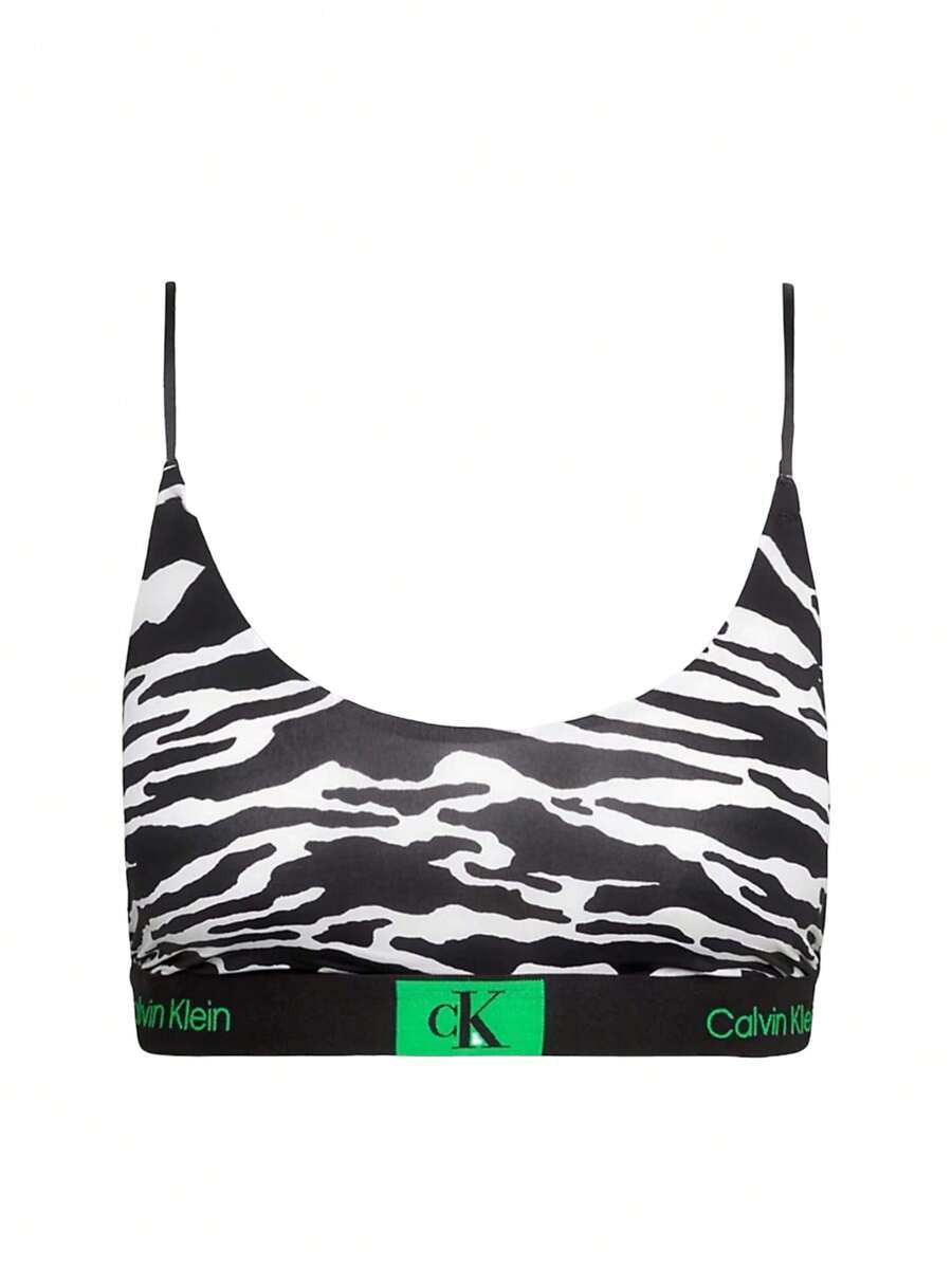 Calvin Klein Women's Sports Bra - 黑與白 - 查看 1