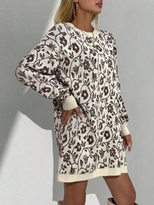 EURMUSE Soft Touch Crew Neck Pullover Sweater - Chocolate Brown - View 5