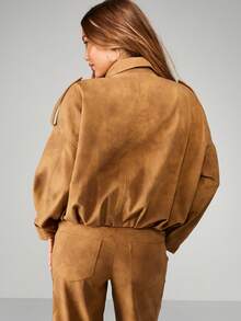 MISSGUIDED Luxury Western Fall Winter Festival Boho Desert Casual Statement Fashion Jacket - Camel - View 2