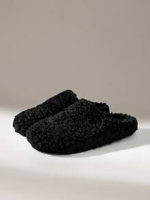 Solecia 女式穿孔包头一脚蹬平底鞋，软底休闲皮鞋，时尚百搭，夏季新品 - 黑色 - 查看 2