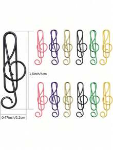 30PCS Musical Note Paper Clips 6 Colors Metal Office School Supplies Book Page Clips Planner Bookmark Organization Accessories For Students Teachers - Multicolor - View 10