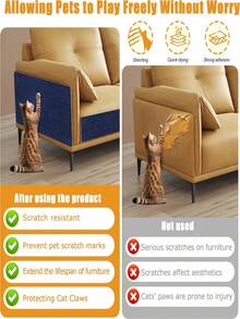 Cat Scratching Mat Self-Adhesive Trimmable Carpet Cat Scratching Post Carpet For Anti-Scratching Sofa Furniture Protection - Royal Blue - View 13