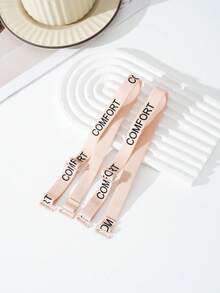 Snug Zone 2 Pairs Women's Letter Pattern Elastic Adjustable Bra Strap Accessories - Multicolor - View 4