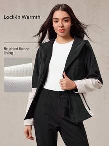 OutZeal Women Water-Resistant Thermal Lined Color-Blocked Slim Outdoor Jacket Winter Fall Hiking Camping