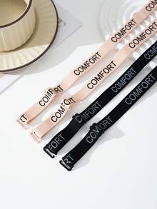Snug Zone 2 Pairs Women's Letter Pattern Elastic Adjustable Bra Strap Accessories - Multicolor - View 2