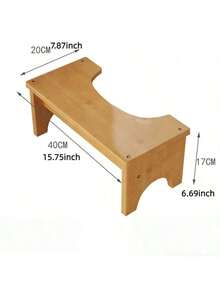 竹制马桶凳 - 浴室蹲姿辅助器，符合人体工程学的马桶增高脚凳，耐用的竹木结构 - 黑色 - 查看 4