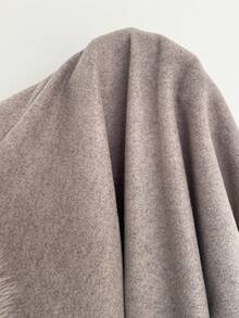 Auralis Plus Size Solid Color Faux Fur Patchwork Long Sleeve Overcoat, Autumn/Winter