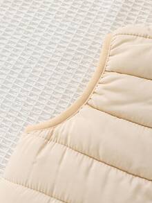 Cozy Pixies Áo khoác cardigan nỉ không tay, có mũ, khóa kéo phía trước, màu trơn cho bé trai, quần áo mùa đông cho trẻ sơ sinh, áo khoác sơ sinh, áo vest cho trẻ nhỏ, áo khoác ấm cho bé trai sơ sinh. - Màu be - Xem 5