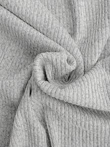 Vionelle Plus Size Women Elegant Gray Knit Blend Open Front Short Sleeve Cardigan