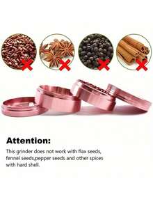 1pc Rose Pink Portable Metal Grinder, 4 Layers, Cute Design, Available In 1.57 Inch Or 1.96 Inch