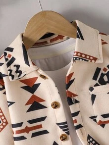 SHEIN Young Boy Casual Tie-Dye Gradient Asymmetrical Pattern Thick Woolen Autumn/Winter