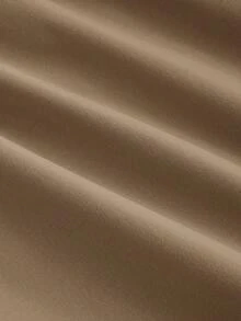 SHEIN MOD 女式卡其色短款休闲宽松夹克（配腰带）、秋季外套、秋季大衣、秋装、邮轮女装、返校装 - 駝色 - 查看 4