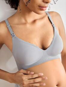 BloomMama Maternity Seamless Nursing Bra (Jelly Style) - Dark Grey - View 2