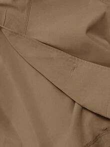 SHEIN MOD 女式卡其色短款休闲宽松夹克（配腰带）、秋季外套、秋季大衣、秋装、邮轮女装、返校装 - 駝色 - 查看 6