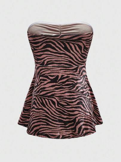 J-Fashion Crop top imprimé léopard Y2K pour femmes