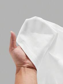 Manfinity Roghcode Men's Letter & Spider Print Loose Short Sleeve T-Shirt And Pants Set - Grey - View 6