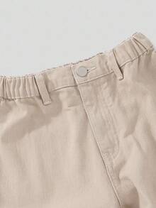 Quần Jeans Denim Ống Rộng Dáng Rộng Cho Bé Gái Tuổi Teen Cơ Bản Thoải Mái Thanh Lịch Tươi Mát, Phong Cách Thường Ngày Của Sinh Viên, Màu Trắng Tinh Khiết - Cà phê nâu - Xem 3