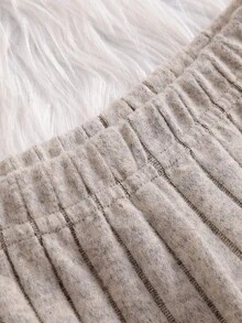 Elladie kids 2件套年轻女孩休闲字母贴布长袖上衣和喇叭裤，秋季