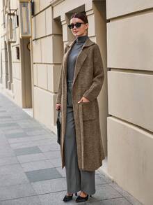 Cardigan longo com cinto e jaqueta para outono e inverno