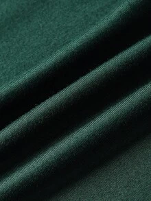 SHEIN EZwear Mock Neck Solid Bodycon Dress - Dark Green - View 4