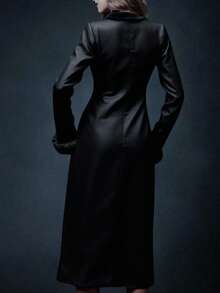 Glisette Women's Fashion Party Long Faux Fur Coat - Black - View 2