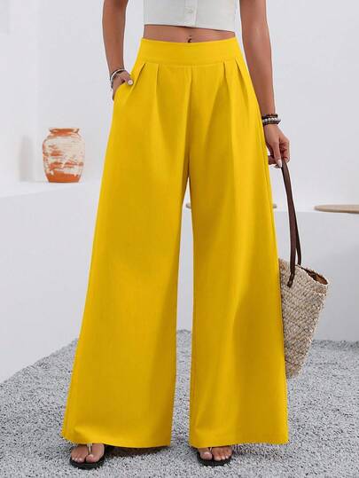 EMERY ROSE Pantalones anchos de unicolor casual