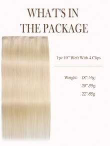 Seamless Clip Ins Volumizer 55g 1 cái 60# Platinum Blonde 100% HQ Cuticle Aligne Remy tóc người PU liền mạch kẹp tóc nối tóc nối - S60 - Xem 3