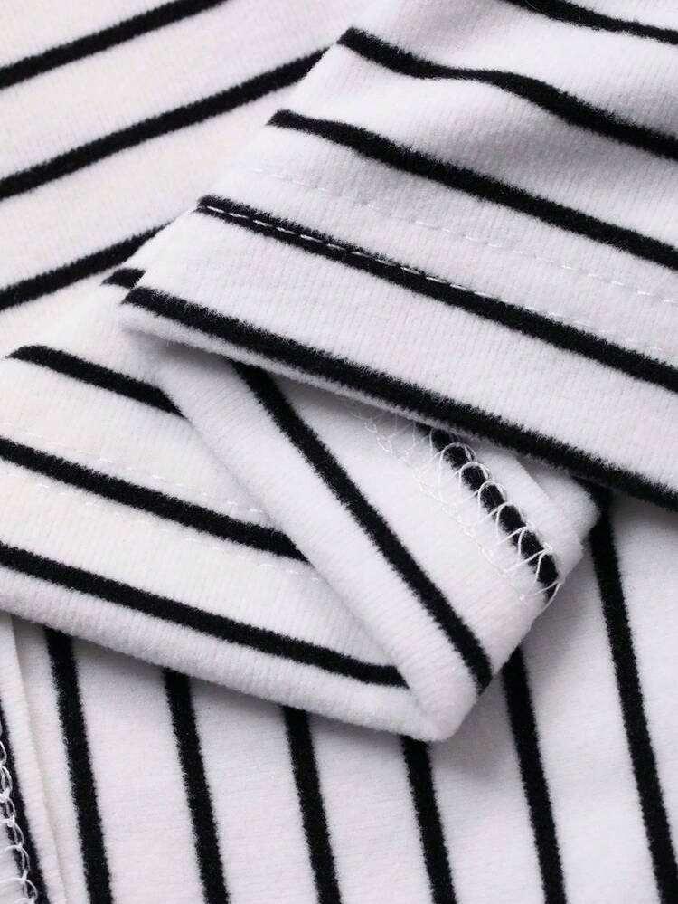 Tween Girls Knitted Striped Turtleneck T-Shirt Long Sleeve Tops Girl