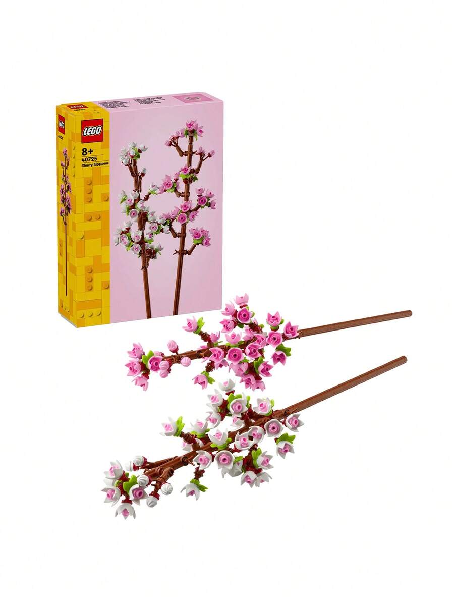 LEGO 樱花庆典礼物，可搭建的创意儿童花卉展示架，白色和粉色樱花，适合8岁以上男孩女孩的春季花卉礼物，40725 - 彩色 - 查看 1