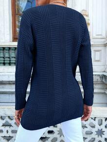 EURMUSE Women's Casual Solid Cardigan, Spring/Autumn - Royal Blue - View 2