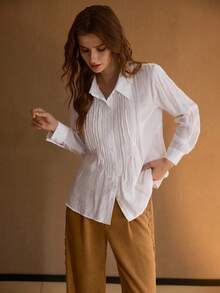 MOTF STUDIO 纽扣纹理衬衫 - 白色 - 查看 1
