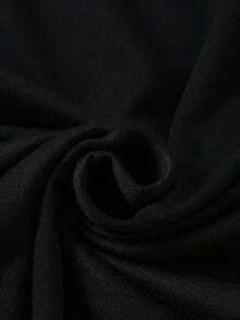 青少年男孩圆领黑色长袖上衣，带有“GAME OVER”图形印花，搭配宽松黑白格子长裤，舒适针织面料休闲睡衣套装 - 彩色 - 查看 5