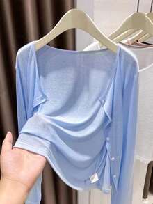 Franclia Lässige Pendelkleidung, einfache Damen Dünnjacke für Frühling/Sommer