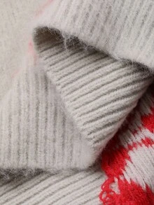 DAZY Women's Ombre Jacquard Loose Fit Crew Neck Long Sleeve Elegant Knit Sweater, Autumn/Winter