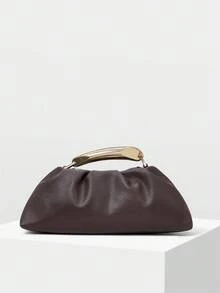 MOTF PREMIUM PU LEATHER BEADED TOP HANDLE BAG - Coffee - View 2