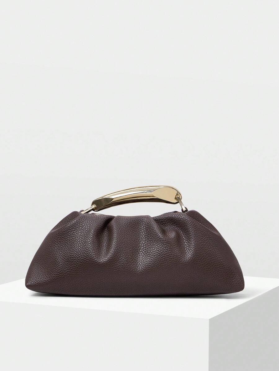 MOTF PREMIUM PU LEATHER BEADED TOP HANDLE BAG - Coffee - View 2