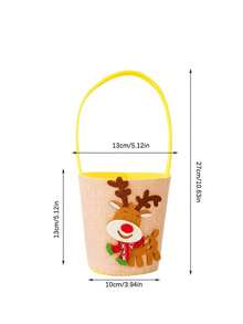 Joivida 1 Stück Weihnachts-kreative Cartoon-Süßigkeitentüte, Geschenktüte & Feiertags-Atmosphäre Dekorationseimer (mit Elch, Weihnachtsmann, Schneemann Designs) - neuartiges Design - stilvoll & niedlich - geeignet für Weihnachten - kann auf dem Esstisch platziert werden - Verschiedenfarbig - Übersicht 9
