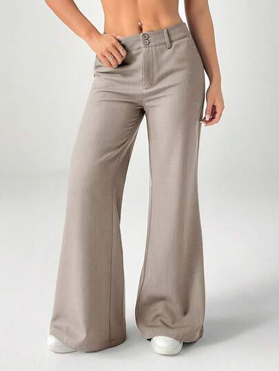 SHEIN PETITE New Style Autumn Winter Low-Waist Casual Personalized Suit Trousers