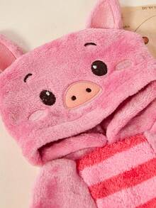 PETSIN 1pc Cat And Dog Universal Pet Clothing, Cute Pink Pig Transformation Outfit, Autumn And Winter Thick Warm Hooded Sweatshirt Sweatshirt