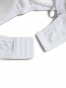 1 Áo ngực không dây đệm mút thêu vải Jacquard cỡ lớn, thoải mái, có gọng, nâng ngực - trắng - Xem 9