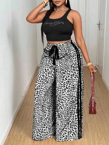 Maweii Quần ống đứng họa tiết da báo cỡ lớn cho nữ, thiết kế thời trang, đa năng, hàng mới về năm 2025 - Nhiều màu - Xem 1