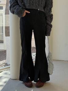 DAZY Tween Girls Flared Denim Jeans - Black - View 5